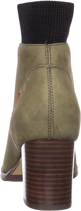 Bottines de luxe en cuir avec détail élastique pour femme Marc Joseph New York Olive