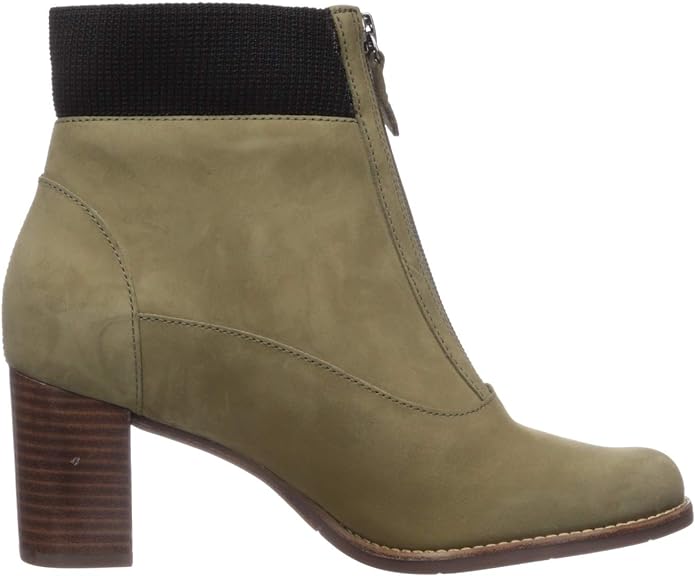 Bottines de luxe en cuir avec détail élastique pour femme Marc Joseph New York Olive