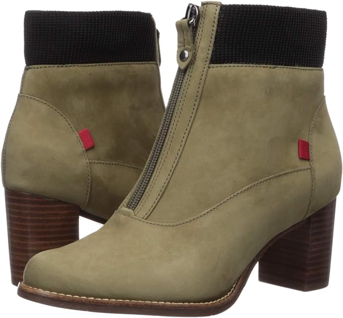 Bottines de luxe en cuir avec détail élastique pour femme Marc Joseph New York Olive