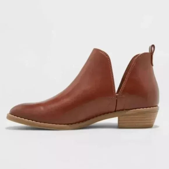 Bottines découpées en similicuir pour femme Universal Thread Nora Cognac