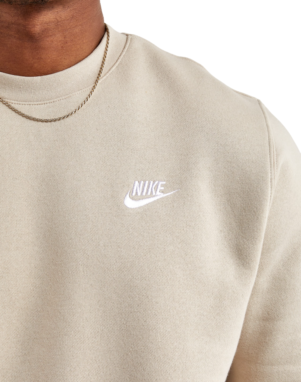 Sudadera con capucha Nike Sportswear Club Fleece Crew para hombre BV2662-206 marrón claro