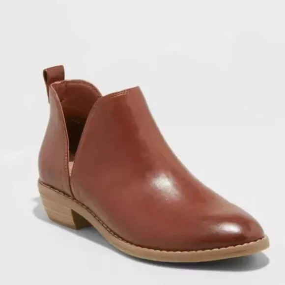 Bottines découpées en similicuir pour femme Universal Thread Nora Cognac