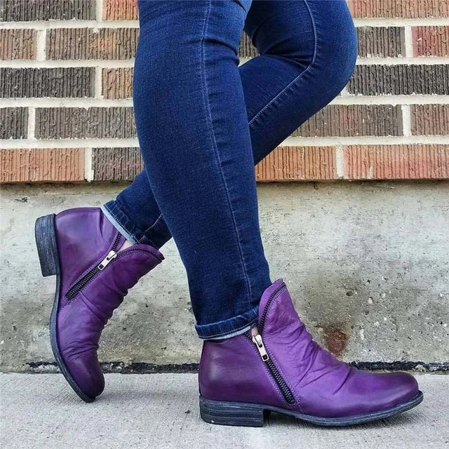 Purple Ankle Boots Women's