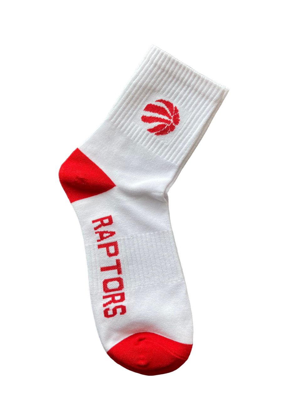 Paire de chaussettes de basket-ball Raptors blanches et rouges - Taille unique