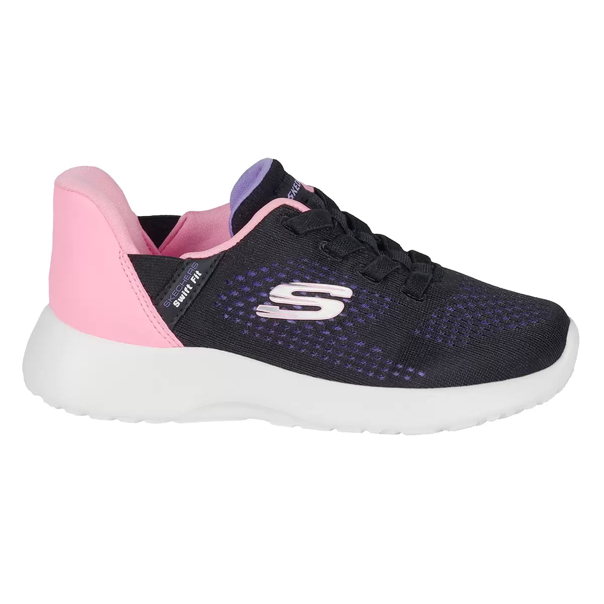 Zapatillas Skechers Swift Fit para niños en color negro y rosa