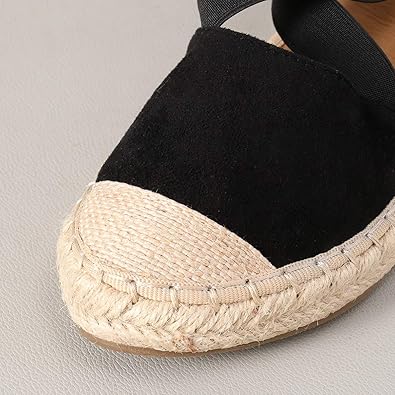 Sandales espadrilles noires pour femmes Wannasuh