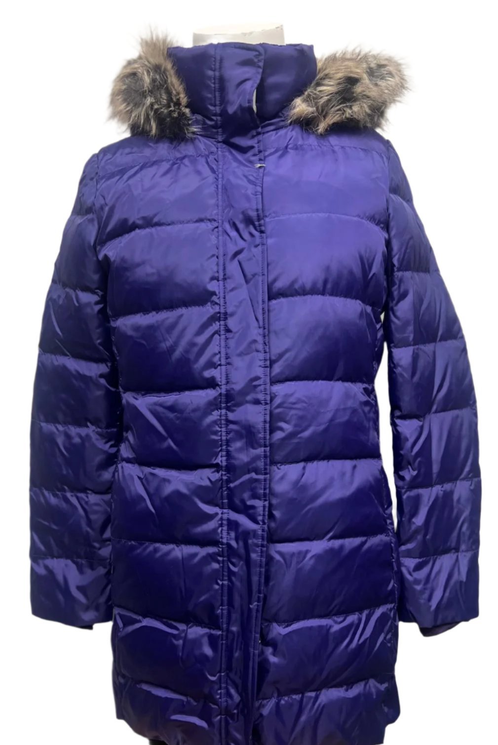 Manteau en duvet pour femme Lands' End en fourrure Vibrant Concord