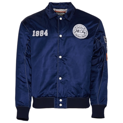 Vestes pour hommes Just Don All City Varsity Bleu