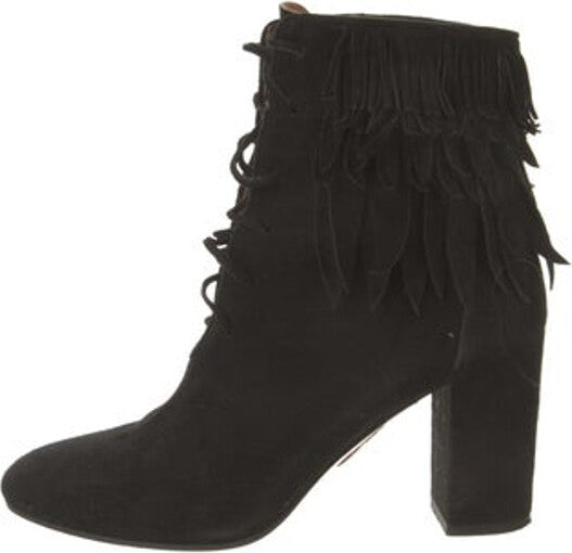 Bottines à franges noires tendance pour femmes