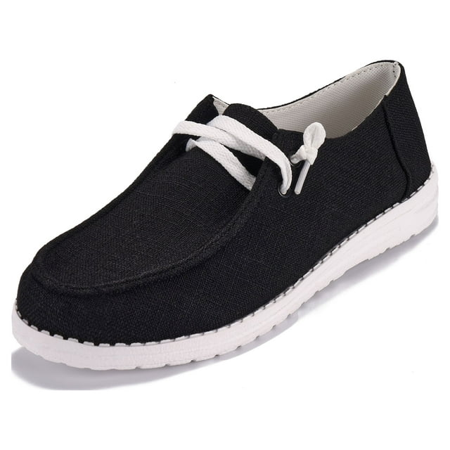 Chaussures noires à lacets blanches pour femmes