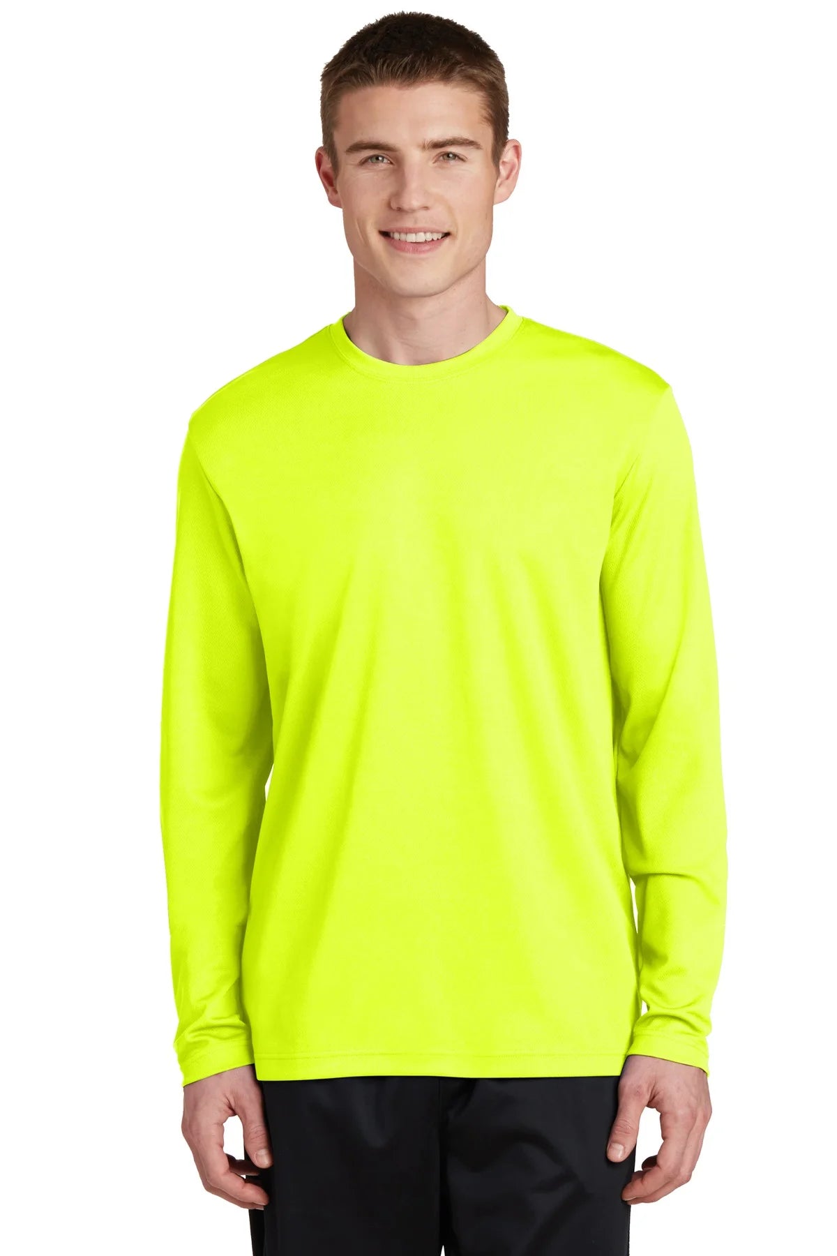 T-shirt fluo à manches longues Jerzees Dri-Power jaune vif