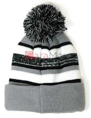 Premium Headwear Unisex Pom Pom II Gray/Black