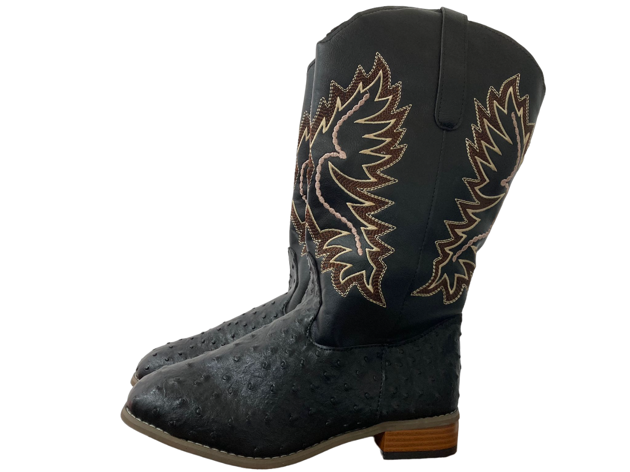 Bottes de cowboy noires brodées pour femmes Devon Sports