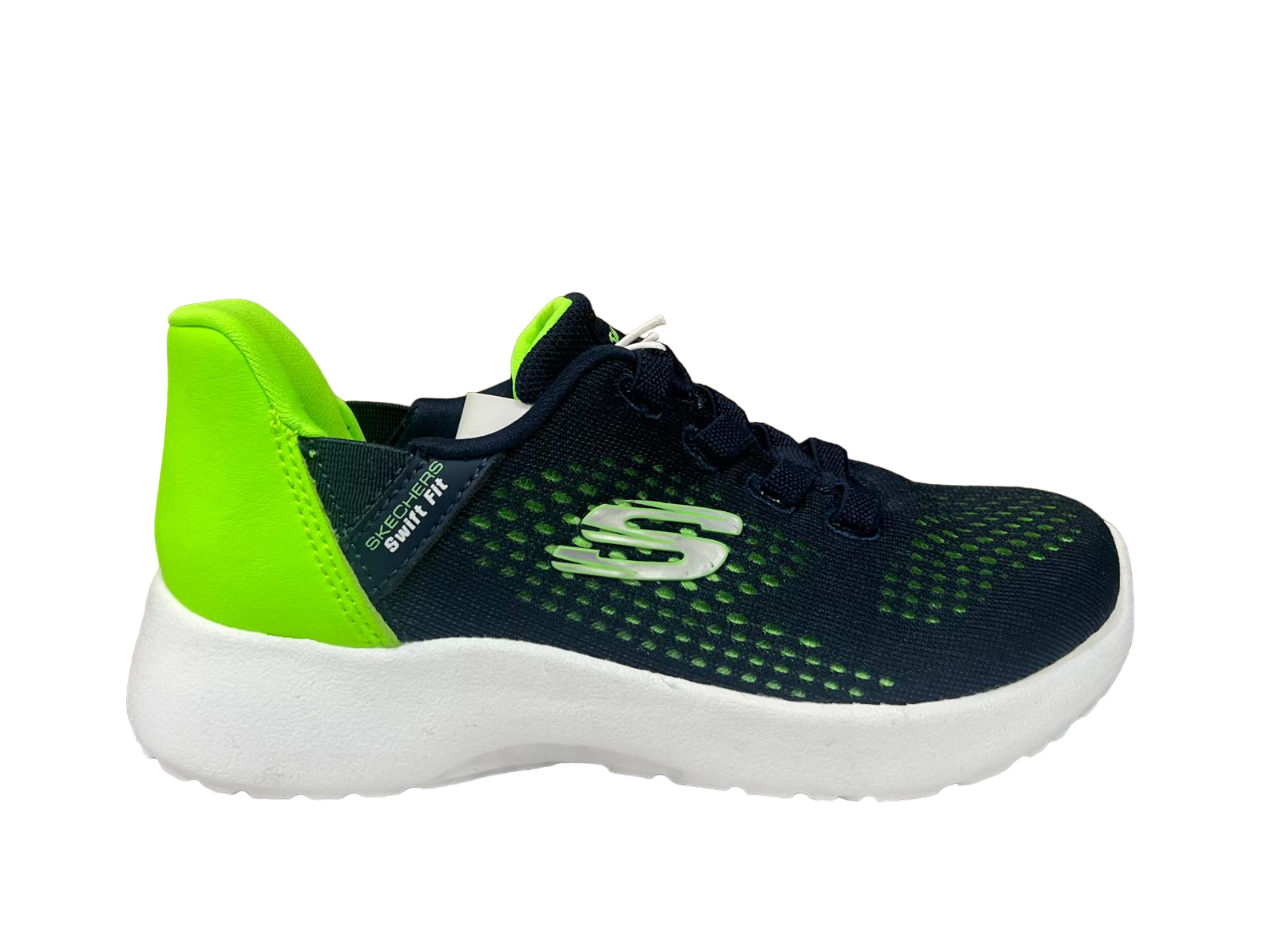 Zapatillas Skechers Swift Fit para niños en azul marino y verde