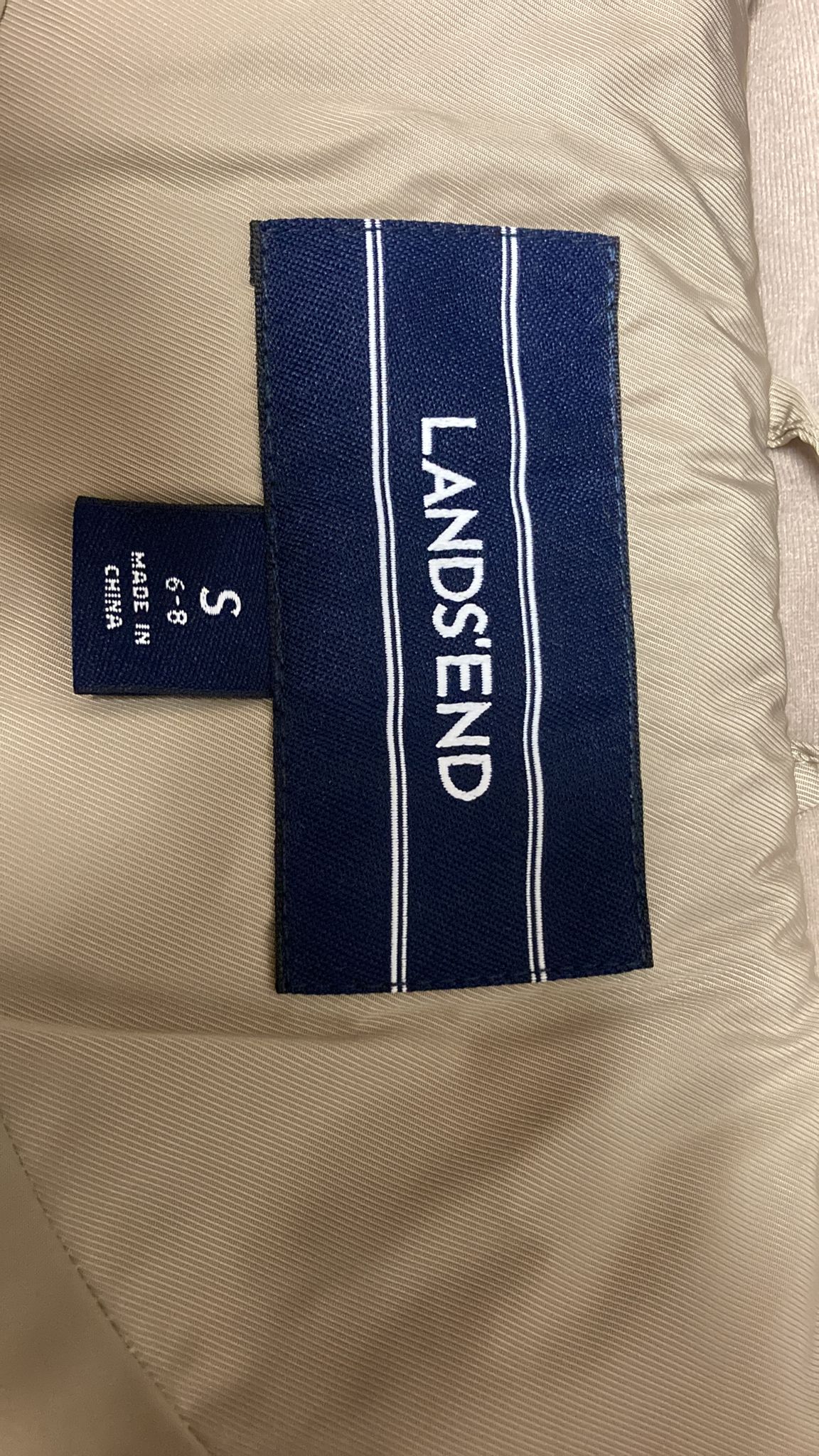 Chaqueta acolchada larga para mujer de Lands' End en color piedra