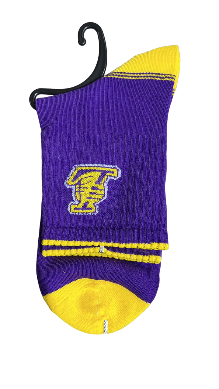 Chaussettes de basket-ball unisexes Lakers Paire simple 