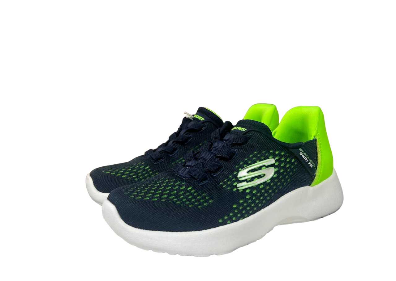 Zapatillas Skechers Swift Fit para niños en azul marino y verde