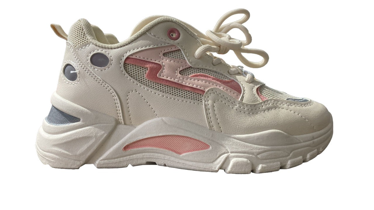 Chaussures de sport Y88 Beige Pick et gris fluo