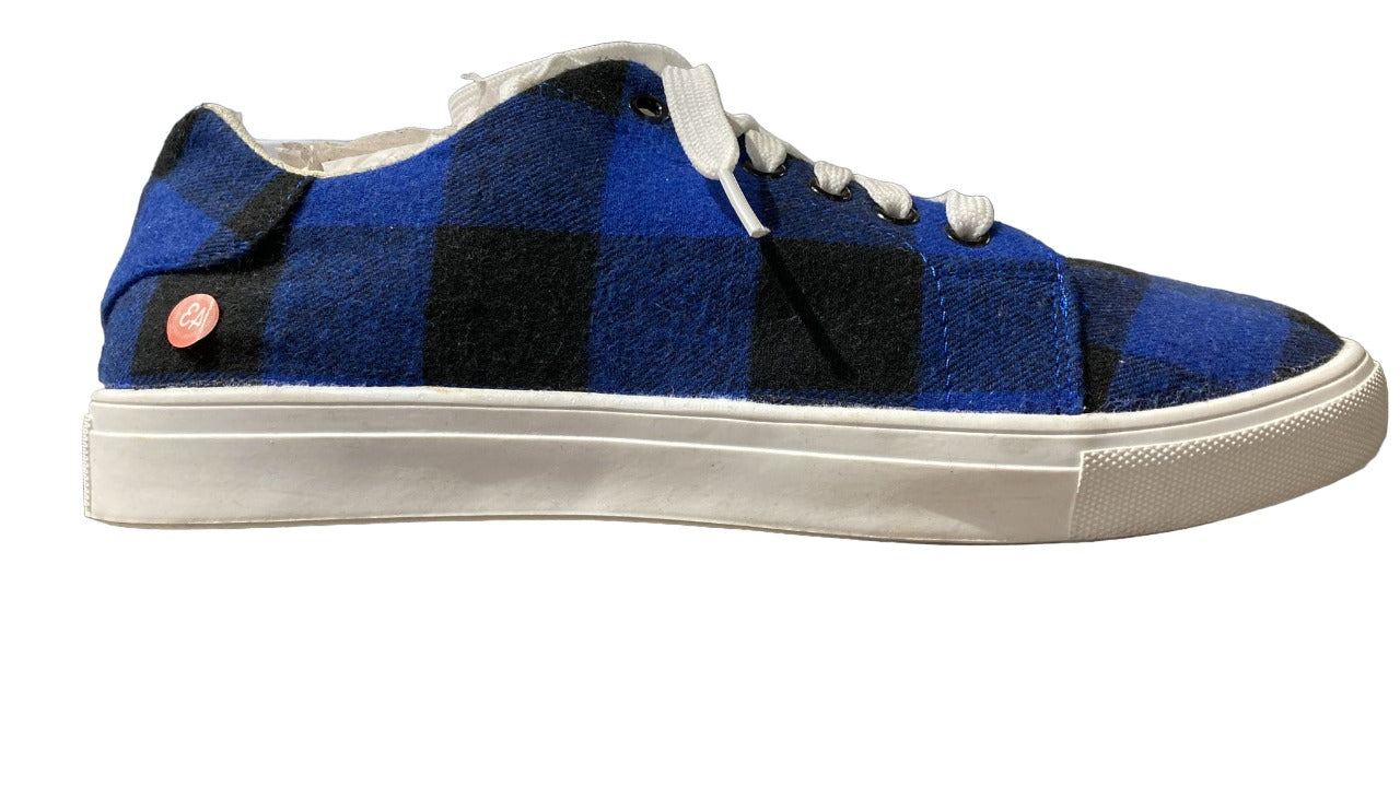 Sport Style Women's Blue & Black Buffalo Check Sneaker