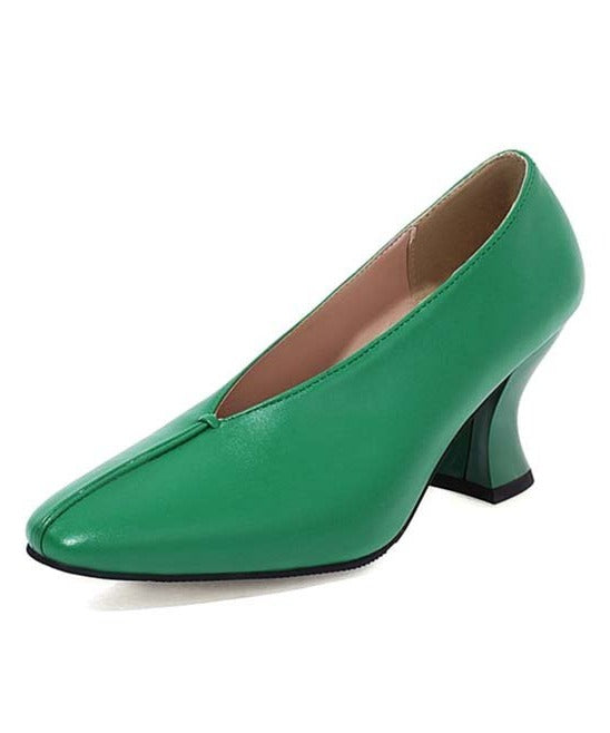 Zapatos de salón con tacón acampanado verde para mujer de Butiti