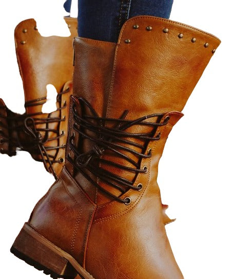 Bottines à lacets marron pour femmes Rosy