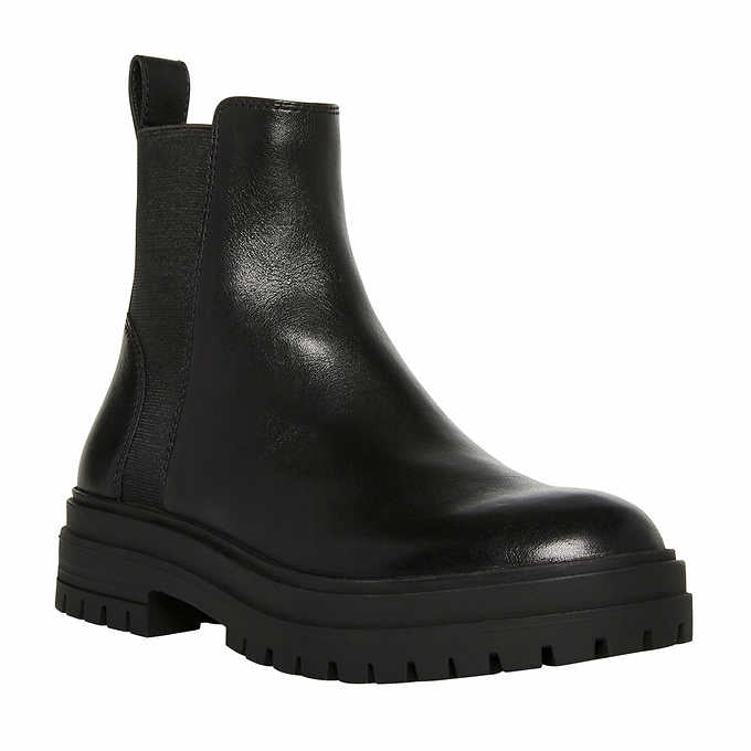 Bottes en cuir noires Handout de Steve Madden pour femmes