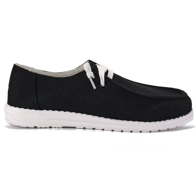 Chaussures noires à lacets blanches pour femmes