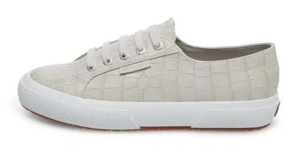 Superga Women's Taupe Crocodile Sneakers in Crocodile Print