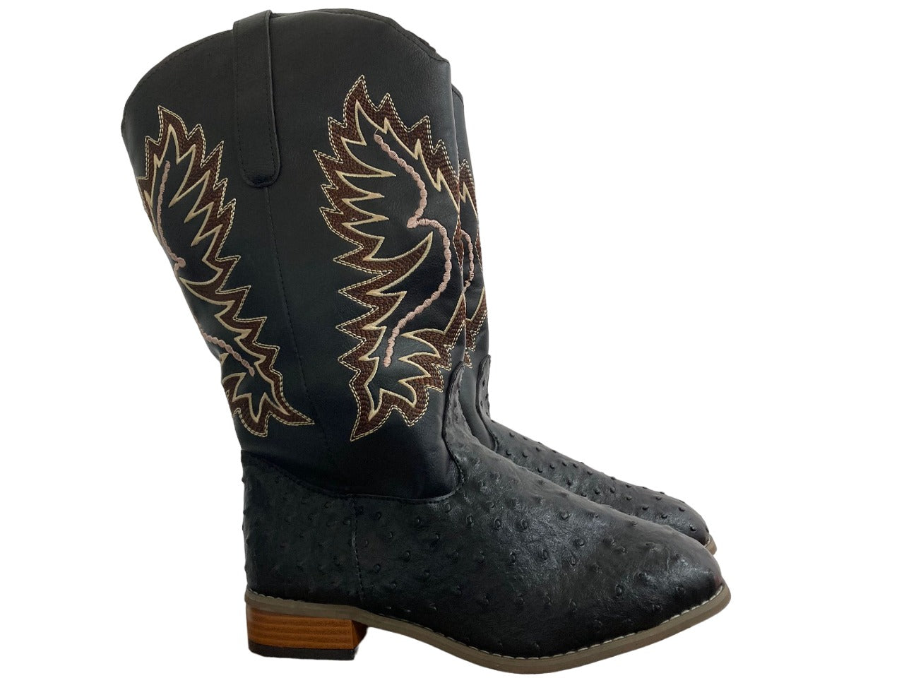 Bottes de cowboy noires brodées pour femmes Devon Sports