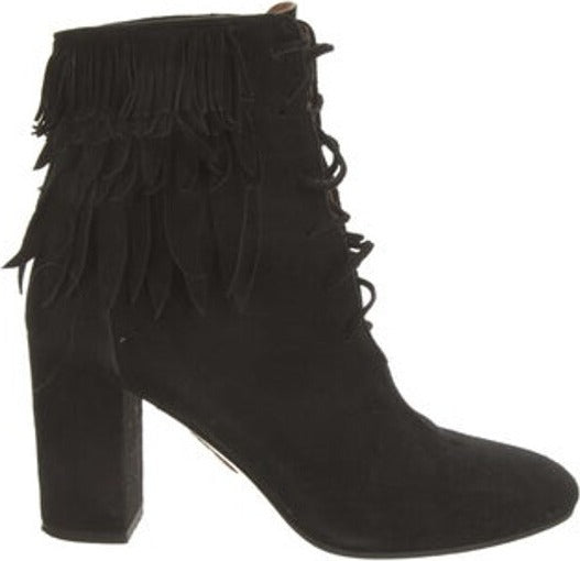 Bottines à franges noires tendance pour femmes