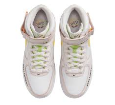 Nike Air Force 1'07 Mid FD0869 100 Blanc/Jaune Opti-Rose Perle