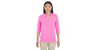 Blusa de corte entallado con escote abierto y ajuste perfecto para mujer de Devon &amp; Jones DP188W