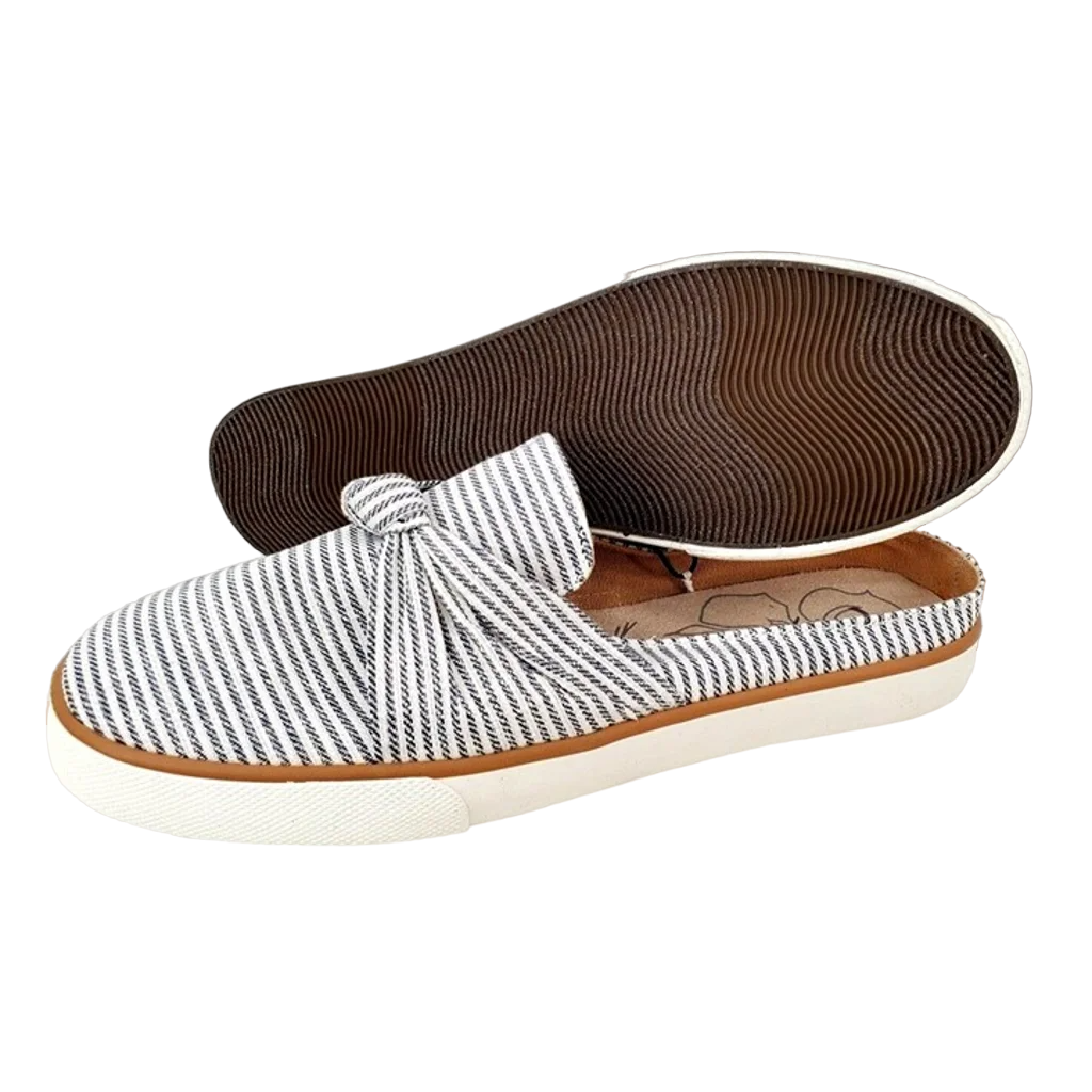 Chaussures à enfiler Margaritaville pour femmes, mules nouées, gris/blanc