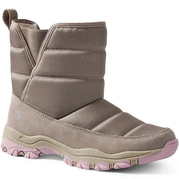 Bottes de neige d'hiver isolées Squall Lite pour femmes de Lands' End TAUPE 9 B