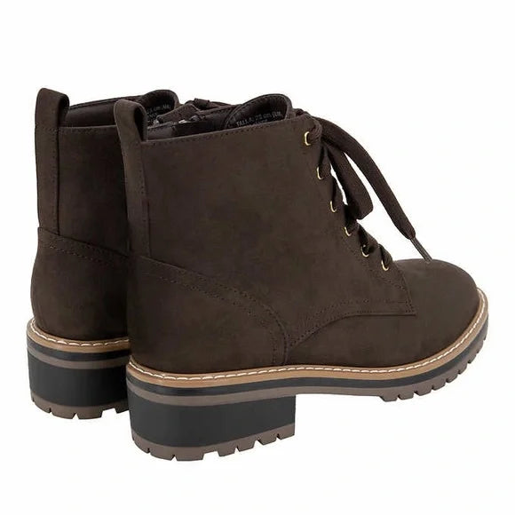 Bottes à lacets et fermeture éclair latérale pour femme Kasha de Kensie, marron