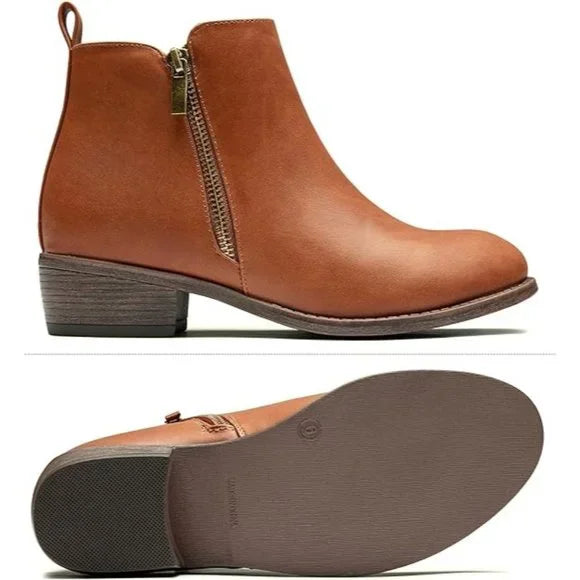 Bottines Chelsea en cuir pour femmes de Lands' End Cognac