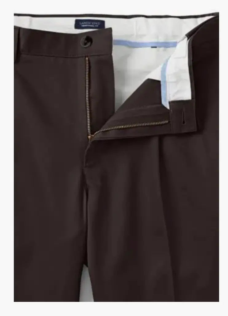 Pantalones chinos lisos sin planchado para hombre de Lands' End 7593790