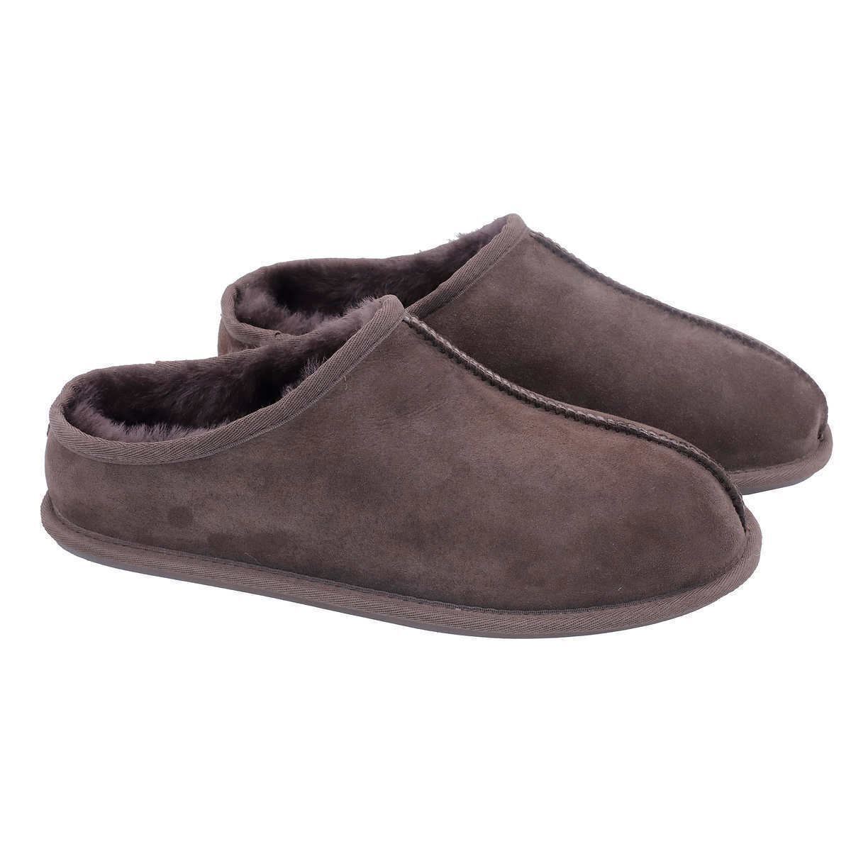 Kirkland Signature Chaussons sabots en cuir pour hommes Marron