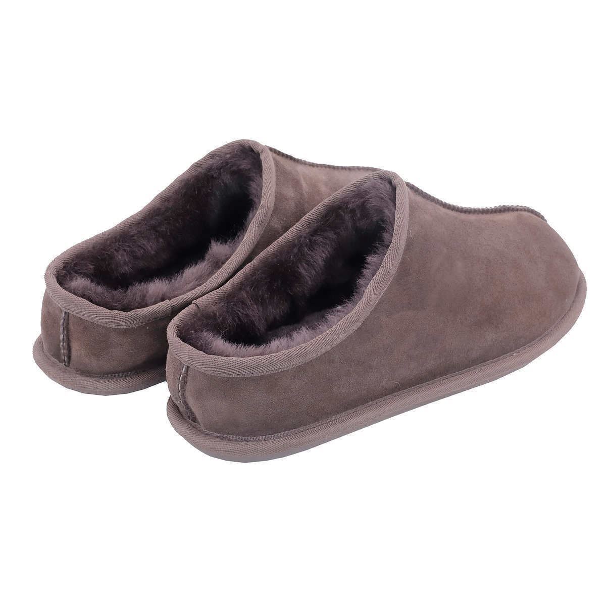 Kirkland Signature Chaussons sabots en cuir pour hommes Marron