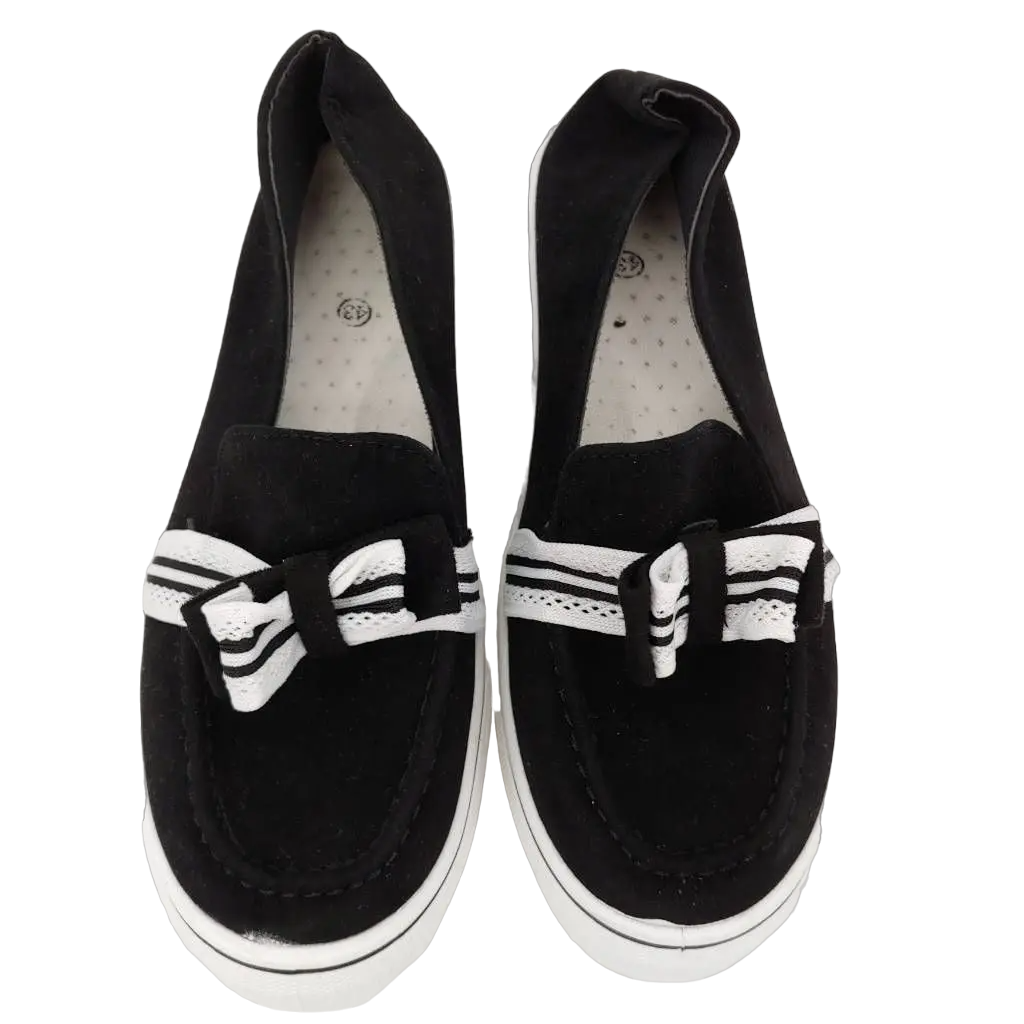 Fashion Black & White Stripe Women's Slip-On