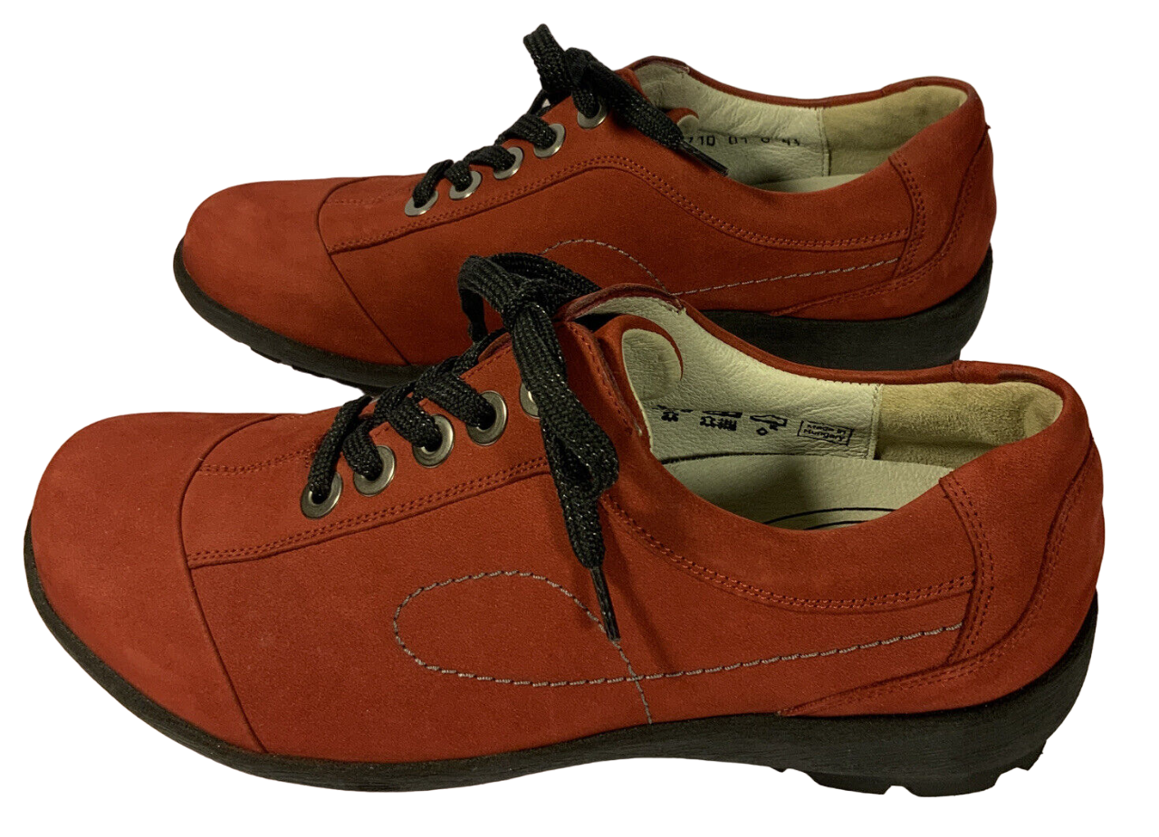 Waldlaufer Luftpolster Weite Comfort Shoes UK 4.5 US 6.5 6 1/2 Rouge Daim Nubuck 