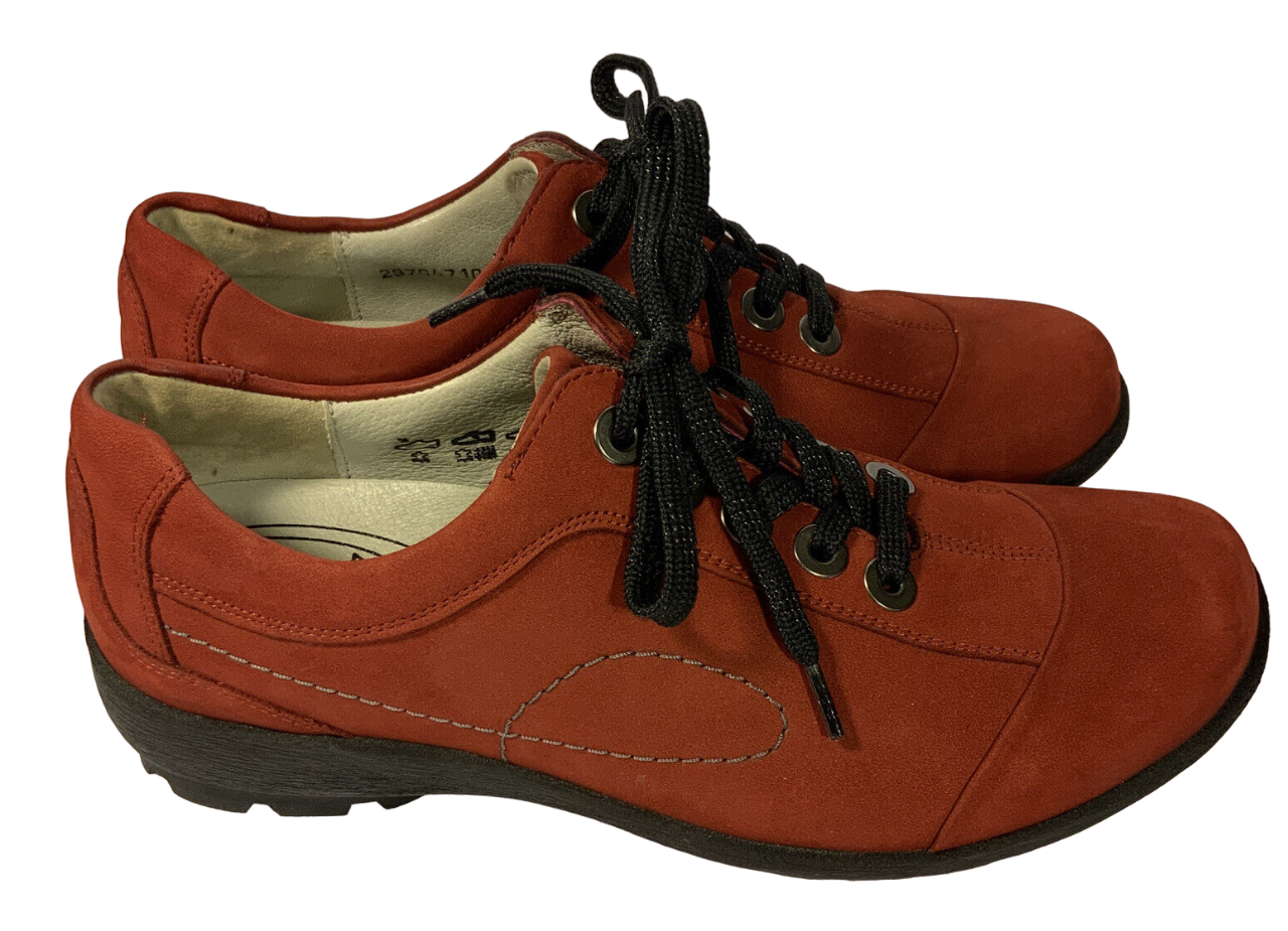 Waldlaufer Luftpolster Weite Comfort Shoes UK 4.5 US 6.5 6 1/2 Rouge Daim Nubuck 