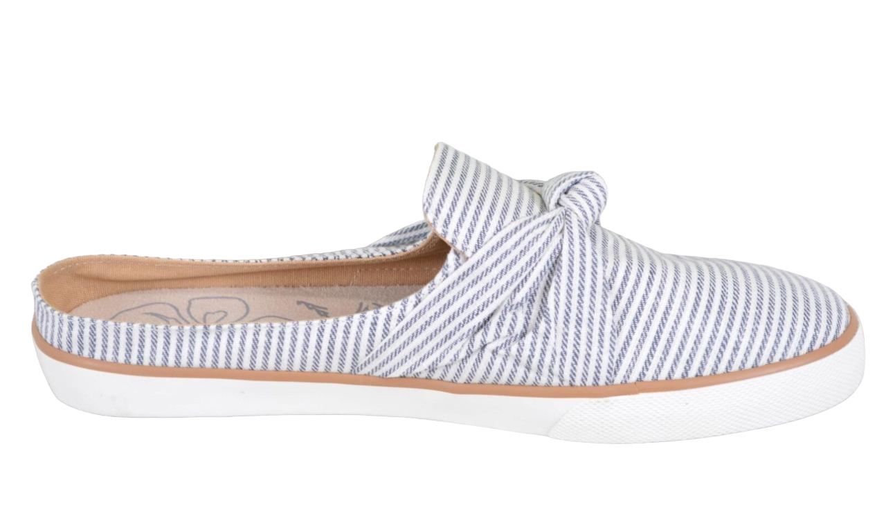 Chaussures à enfiler Margaritaville pour femmes, mules nouées, gris/blanc