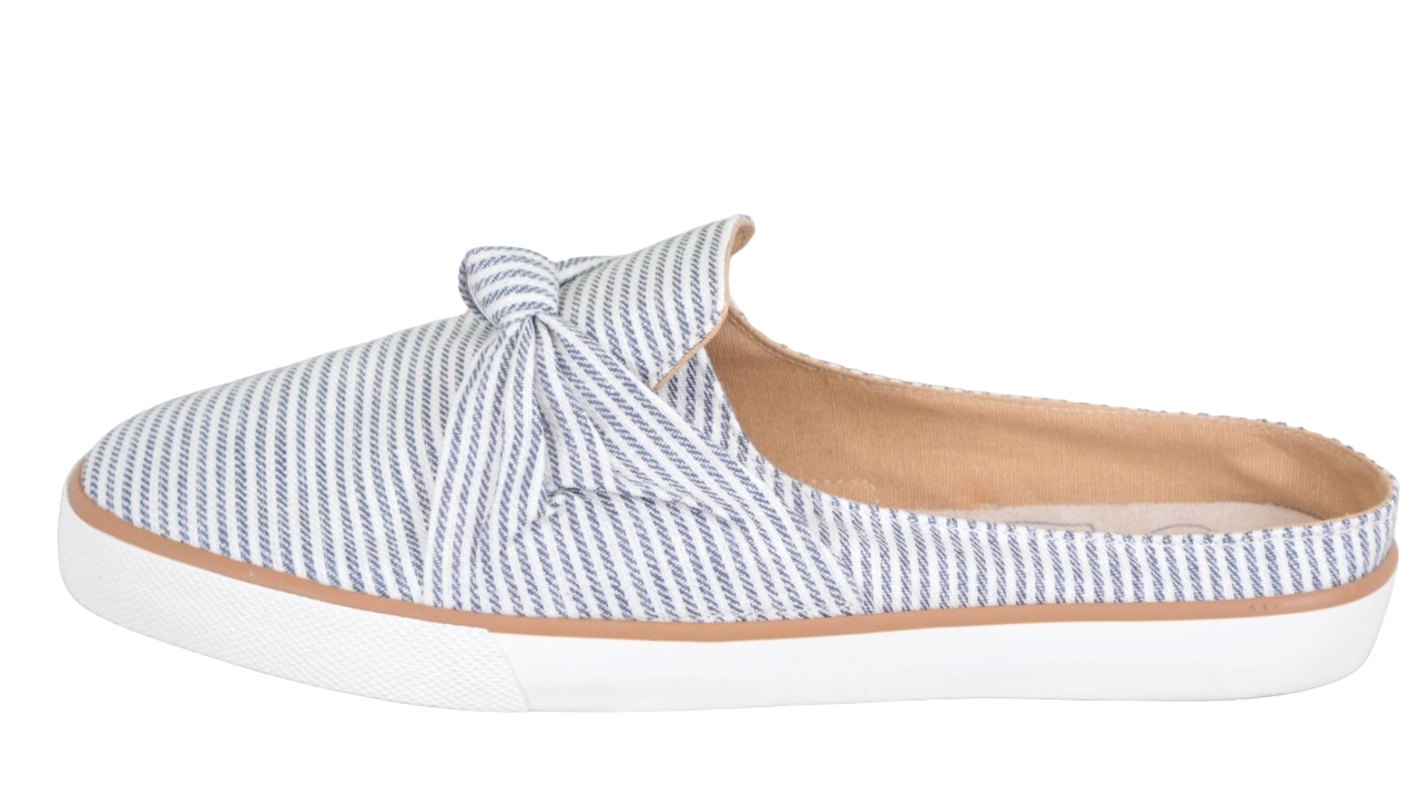 Chaussures à enfiler Margaritaville pour femmes, mules nouées, gris/blanc