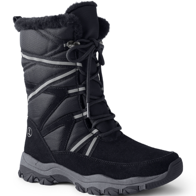 Bottes de neige noires Expedition pour femmes de Lands' End