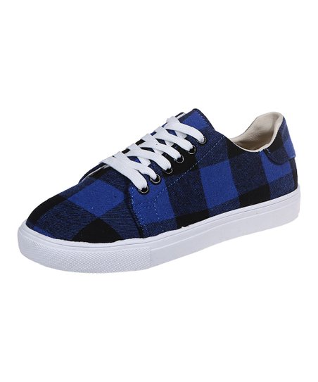 Sport Style Women's Blue & Black Buffalo Check Sneaker