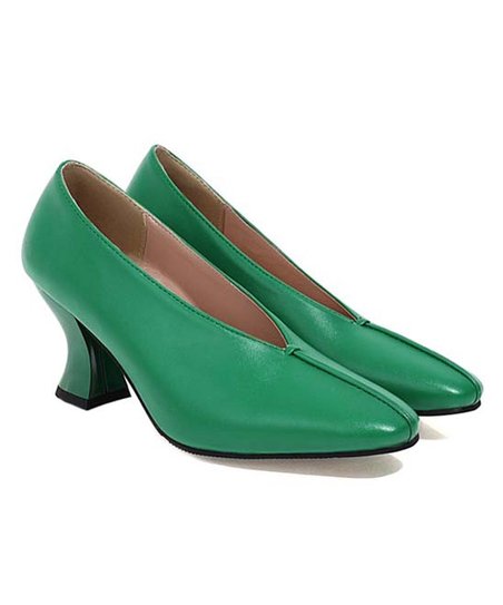 Escarpin à talon évasé vert Butiti pour femme