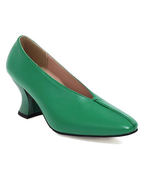 Zapatos de salón con tacón acampanado verde para mujer de Butiti